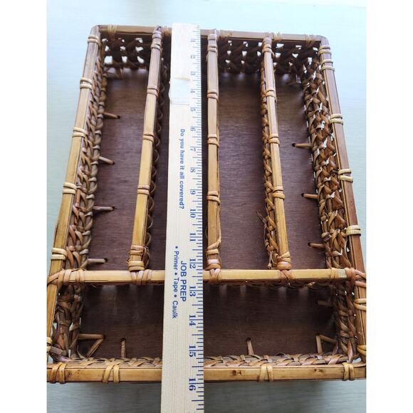 UTENSIL ORGANIZER-Large-Bamboo Woven-5 Sections-Natural Wood Color-Countertop - Picture 15 of 16